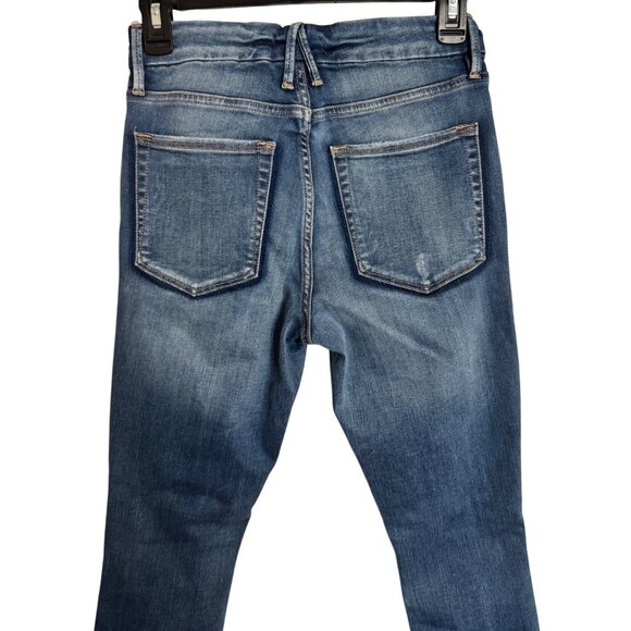 Good American Good leg Crop Size 4/27 Distressed Stretchy Slim High Rise NWT - Picture 5 of 9